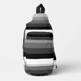 Sac À Bandoulière Sling Bag - Black White Grey Stripes