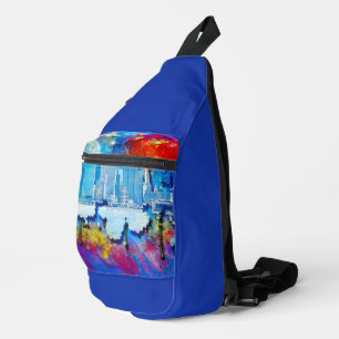 Sac À Bandoulière SlipperyJoe NYC graffiti lune entourée de tourbill