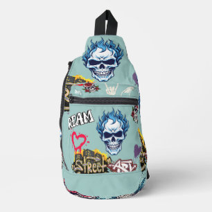 Sac À Bandoulière Street goth tendance personnalisée bleu pastel mod