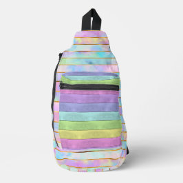 SAC À BANDOULIÈRE STRIPES ROSES VERTES PURPLES BLEU JAUNE PASTEL