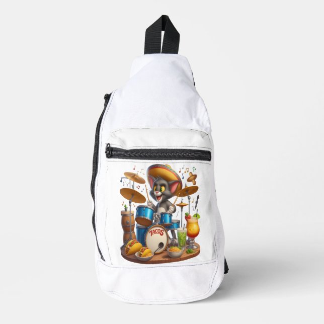 Sac À Bandoulière Taco Tunes : Batteur de chats (Recto)