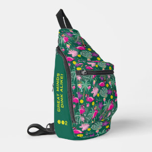 Sac À Bandoulière Texte personnalisé Funny Tropical pickleball,