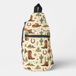 Sac À Bandoulière Thème de pays occidental avec cactus