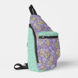 Sac À Bandoulière Tiny Bouquet Fleurs Lavande Turquoise