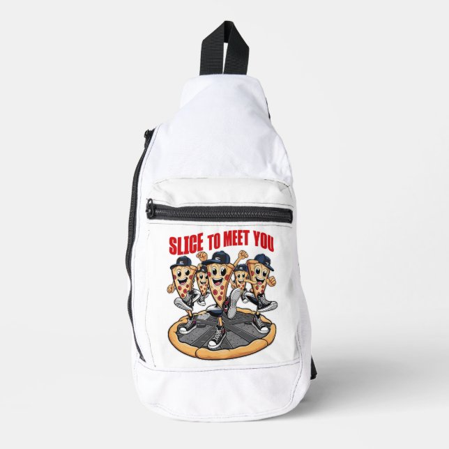 Sac À Bandoulière Trancher Pour Vous Rencontrer Pizza Drôle (Recto)