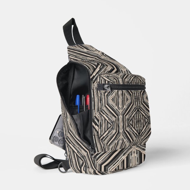 Sac À Bandoulière Trellis Moderne Carrés et diamants (Ouvrir)