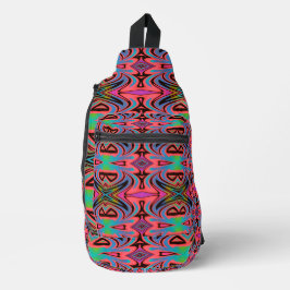 Sac À Bandoulière Tribu rétro rose arc-en-ciel
