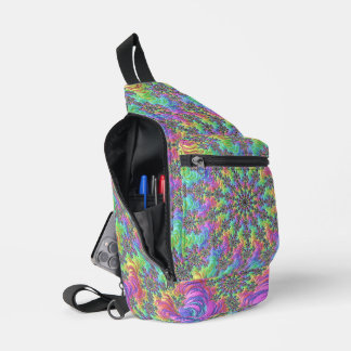 Sac À Bandoulière Trippy coloré Super éclat fractal 