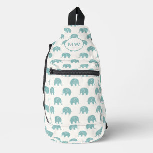 Sac À Bandoulière Turquoise Cute Elephant Motif