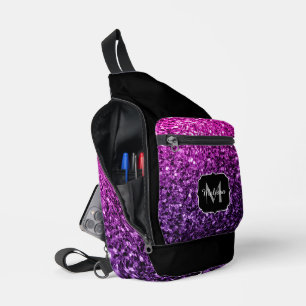 Sac À Bandoulière Violet rose faux parties scintillant scintille noi