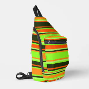Sac À Bandoulière Vivid Lime, Orange & Tangerine Striped Sew Bag