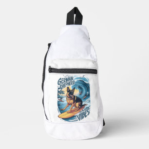 Sac À Bandoulière Wave Rider : Un Berger Allemand Surf