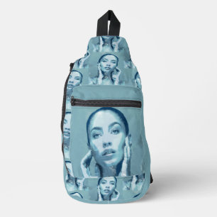 Sac À Bandoulière "Woman in Blue" Premium Canvas