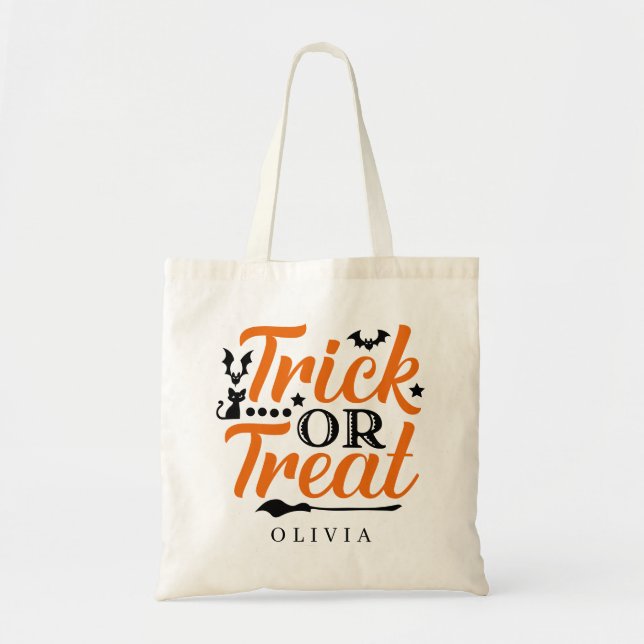 Sac À Bonbons D'Halloween Personnalisé (Devant)