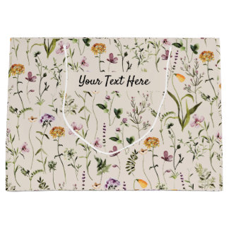 Sac à cadeau personnalisé à motif de jardin de fle