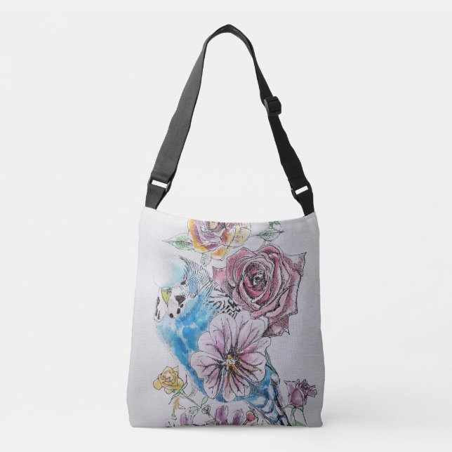Sac à carrosserie bleu Budgie Birds & Rose Waterco (Devant)
