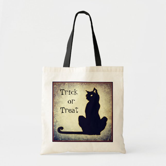 Sac à chat noir ou sac à l'Halloween (Devant)