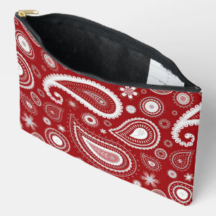 Sac à cosmétiques à motif paisley blanc contrastan