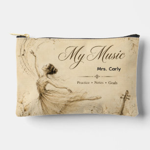 Sac à cosmétiques de musique de ballet vintage