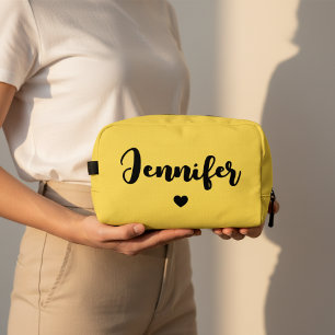Sac à cosmétiques jaune personnalisé pour elle, ma