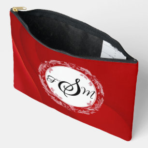 Sac à cosmétiques personnalisé en rouge uni
