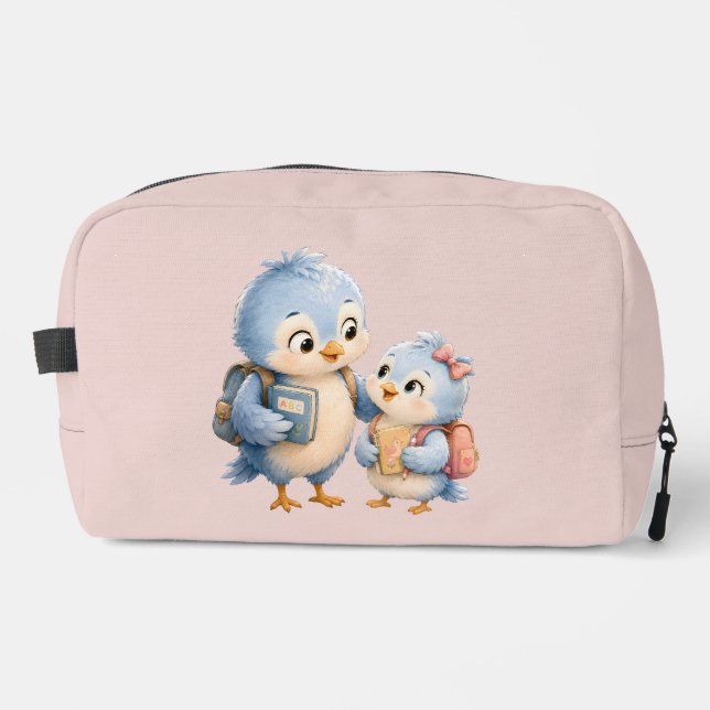Sac à cosmétiques Petits Oiseaux Bleus Mignons Frè (Recto)