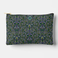 Sac à coudre Art nouveau vert foncé et à bords