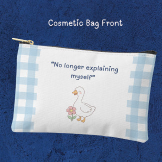 Sac à coudre imprimé gingham avec une oie confiant