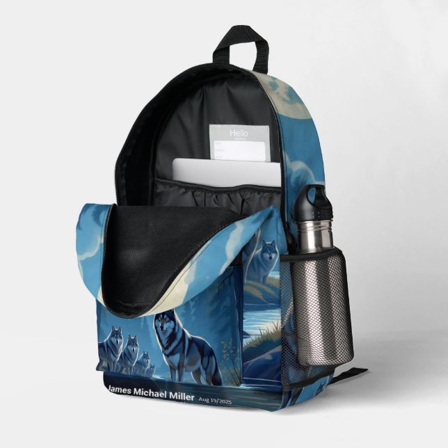 Sac à coudre pour impression Wolf (Coin arrière droit (ouvert))