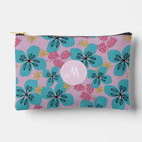 Sac à coudre rose monogramme romantique floral chi
