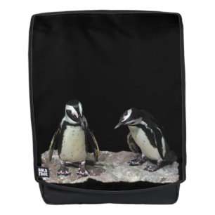 Sac à dos à dos à manchot noir et blanc