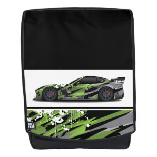 Sac à dos à motif de voiture de sport à visage gra