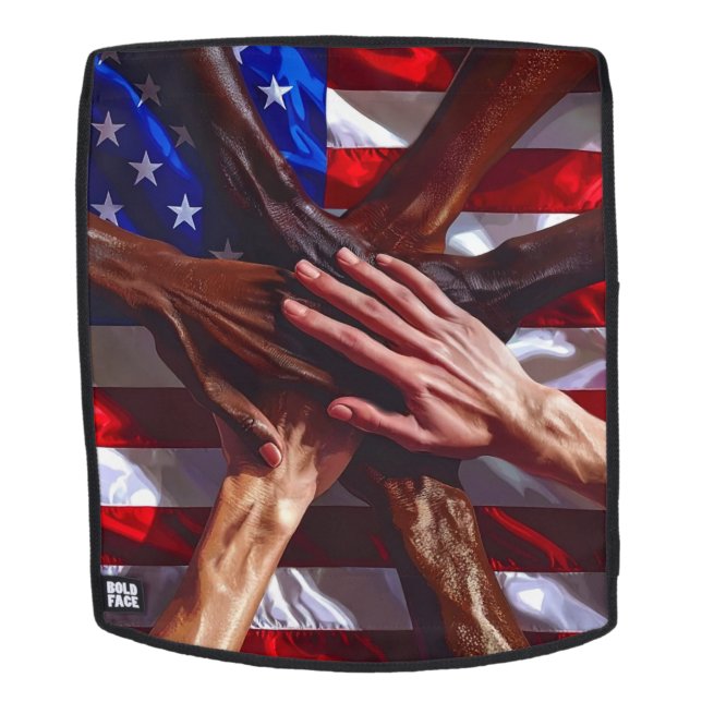 Sac À Dos American Flag with hands from various Americans (Devant amovible)
