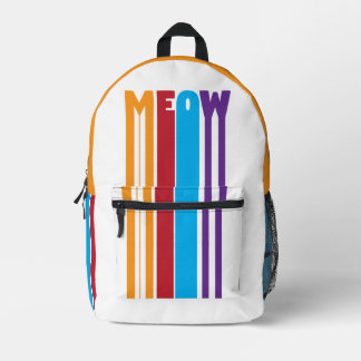 Sac à dos Amoureux des chats couleur MEOW avec ban