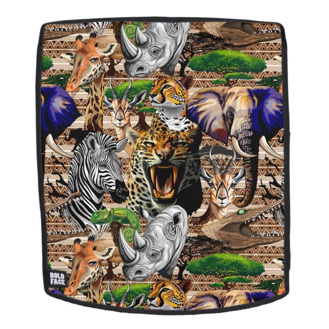 Sac À Dos Animaux sauvages de la Savane africaine (Devant amovible)