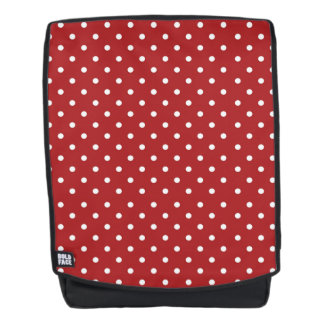 Sac À Dos Arrière - plan rouge gras avec Pois blancs