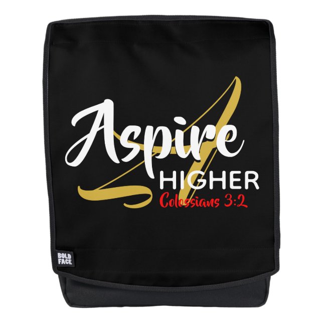 Sac À Dos ASPIRE HAUT Inspirationnel Christian Black (Devant)