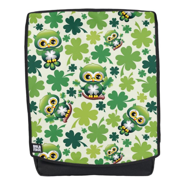 Sac À Dos Baby Owl Cute St Patrick Cartoon (Devant)