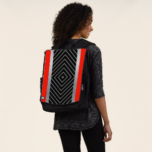 Sac À Dos Bandes rouges, noires, argentées et blanches