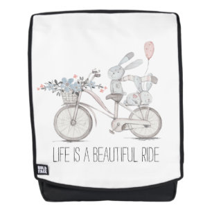 Sac À Dos Beau vélo de promenade avec lapins sucrés