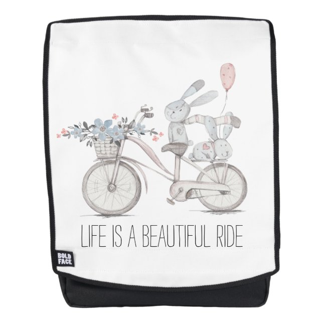 Sac À Dos Beau vélo de promenade avec lapins sucrés (Devant)