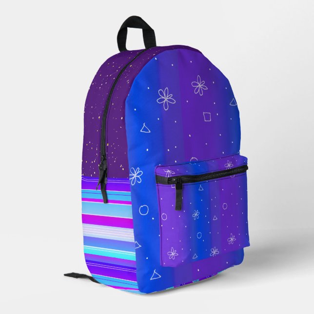 Sac à dos bleu violet pour impression coupé (Coin arrière gauche)