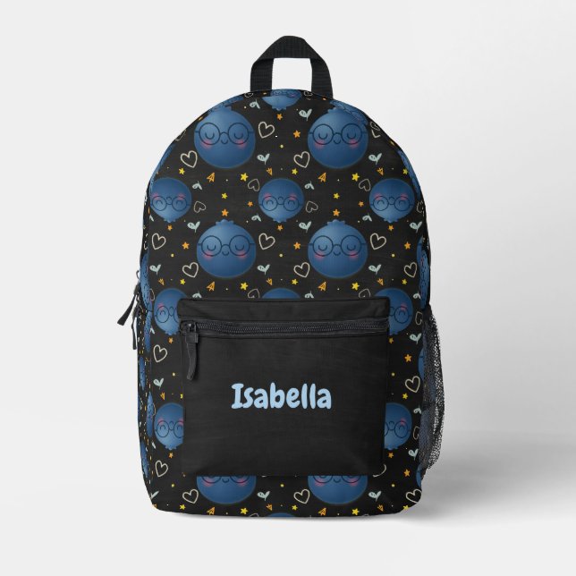 Sac à dos Blueberry Motif Chalkboard pour enfants (Recto)