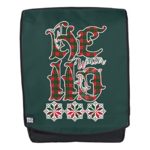 Sac À Dos Bonjour Winter Holiday Lettering, Motif écossais