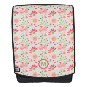 Sac À Dos Botaniques florales roses et vertes
