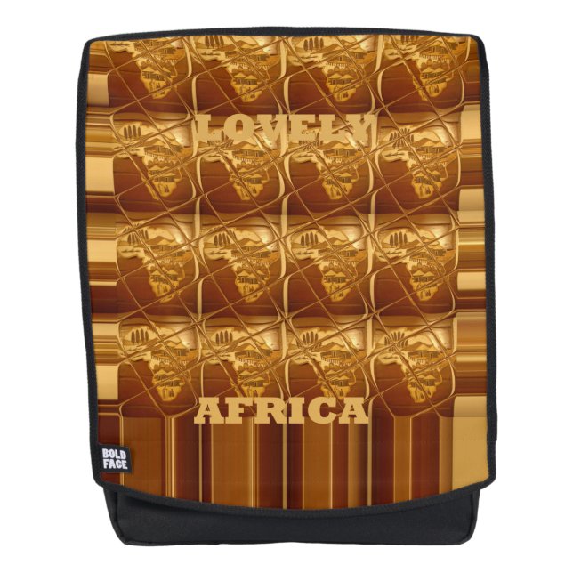 Sac À Dos Café Brown Lovely Africa Plan du continent (Devant)