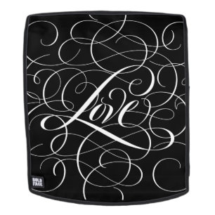 Sac À Dos Calligraphie d'amour fleurie blanche