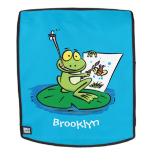 Sac À Dos Caricature amusante de grenouille verte