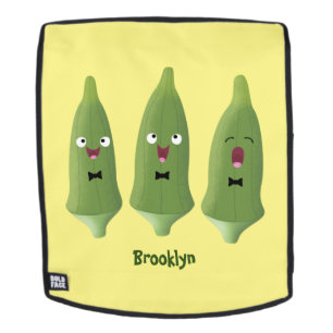 Sac À Dos Caricature de légumes de l'okra chantante mignonne
