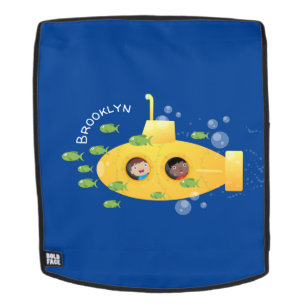 Sac À Dos Caricature de poisson sous-marin jaune mignon